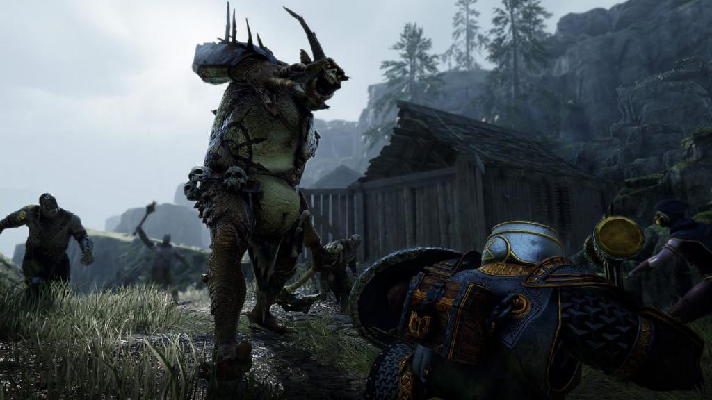 A massive troll fighting players in Vermintide 2.