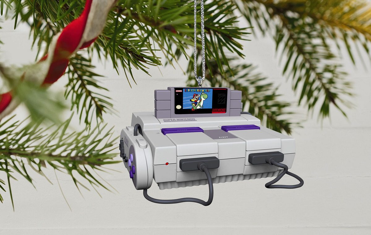 snes tree ornament hallmark nintendo