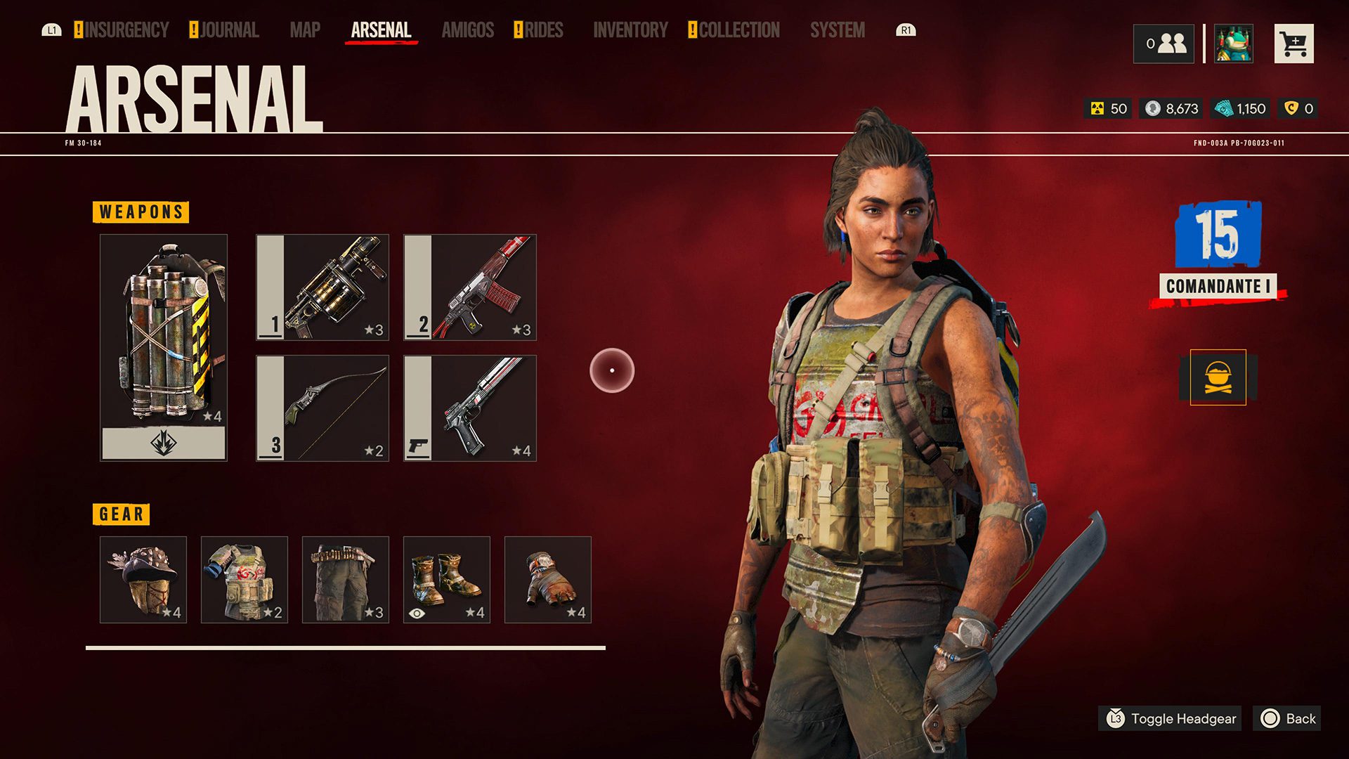 Customizing Dani Rojas' arsenal in Far Cry 6