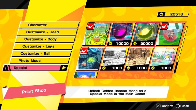 Super Monkey Ball Banana Mania special unlockable modes