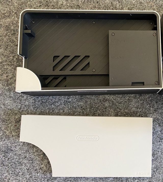 Nintendo Switch OLED inside the dock