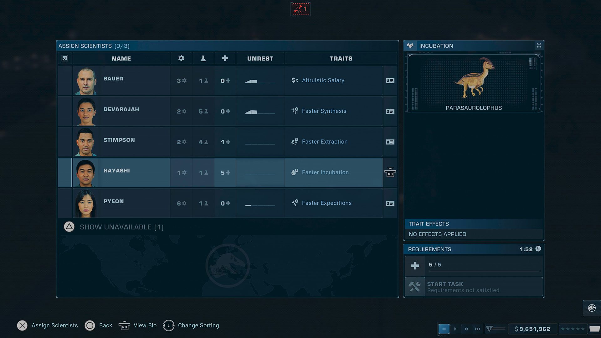Assigning scientists in Jurassic World Evolution 2