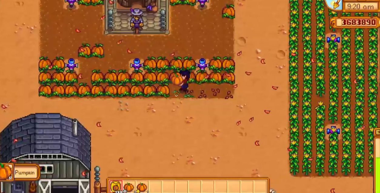 Stardew Valley harvest trick