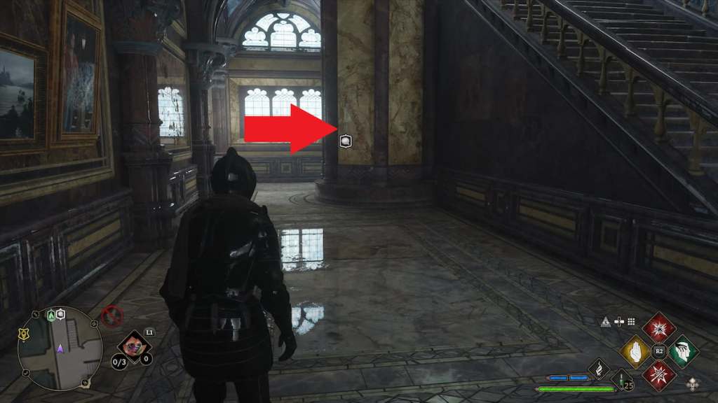 Hogwarts Legacy hallway to the Undercroft