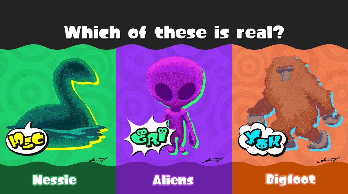 splatoon 3 splatfest aliens nessie bigfoot march 2023