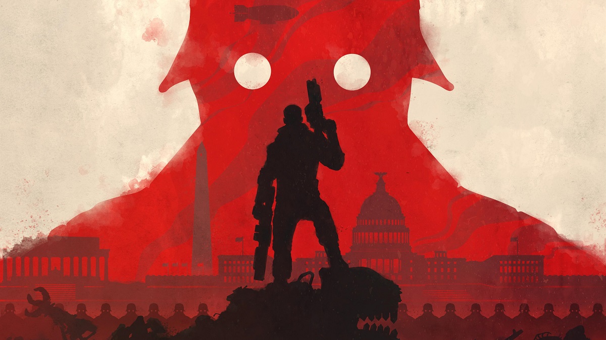 Silhouetted B.J. Blazkowicz from Wolfenstein.