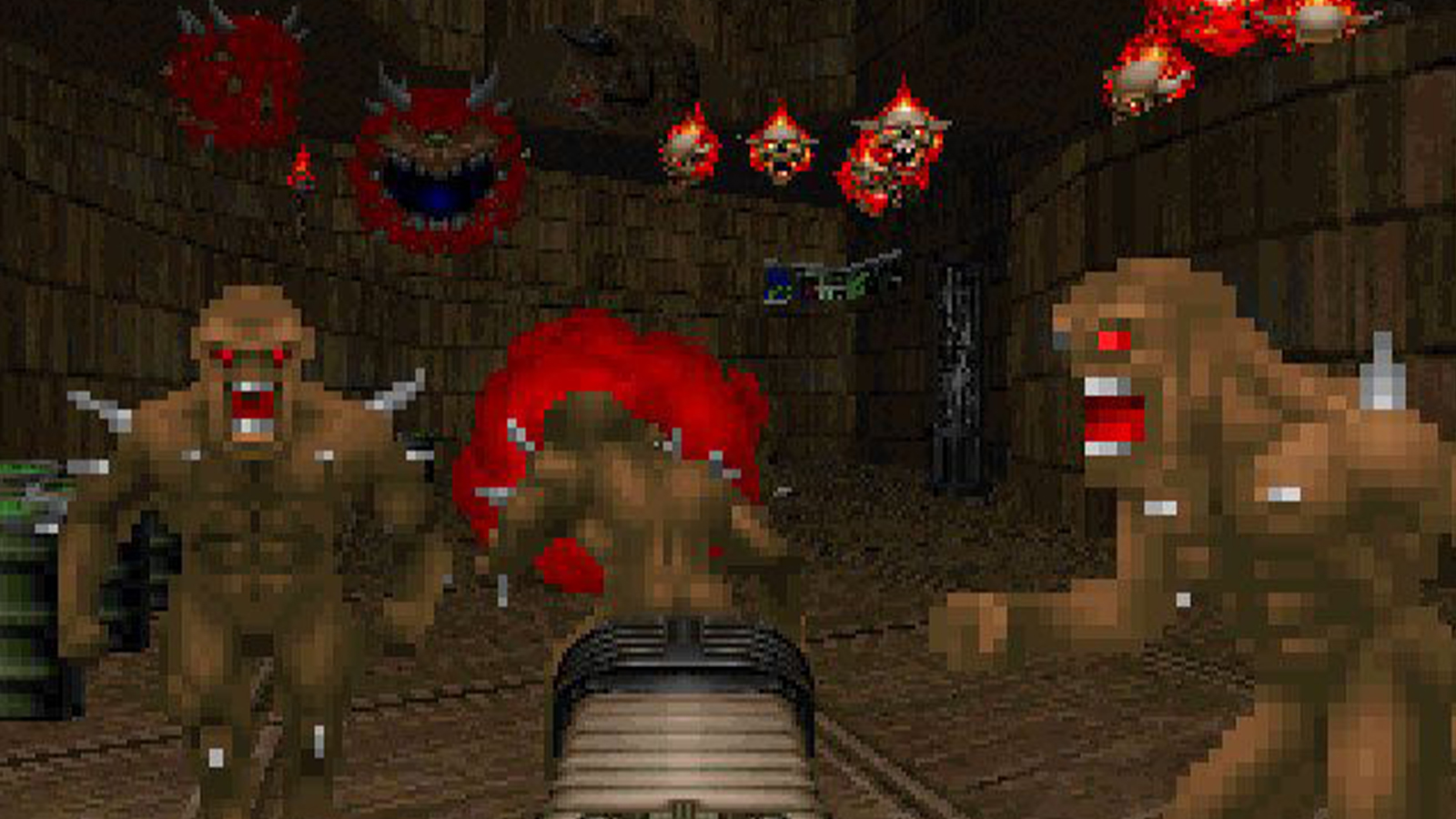 A player fights enemies in the large expansion, Final Doom, which is the eight-best Doom game.