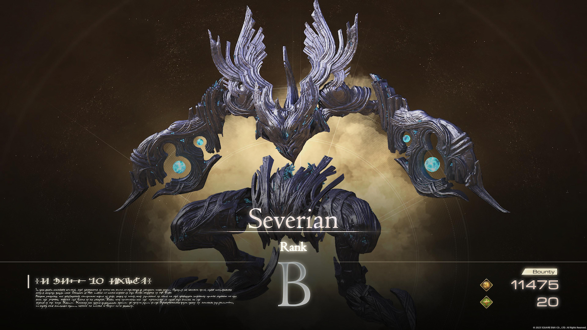 Final Fantasy XVI Severian hunt card