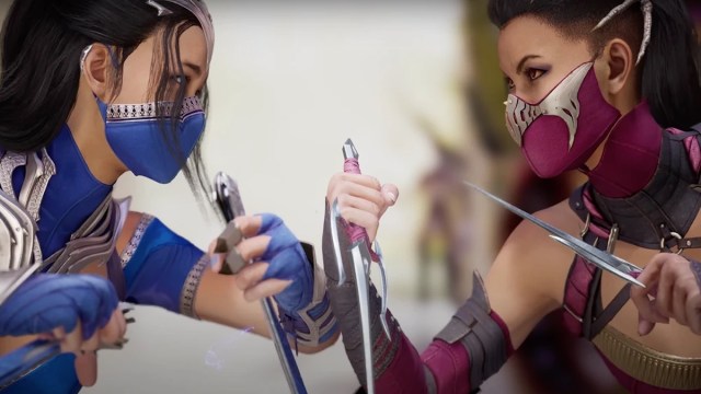 Kitana and Mileena in Mortal Kombat 1.