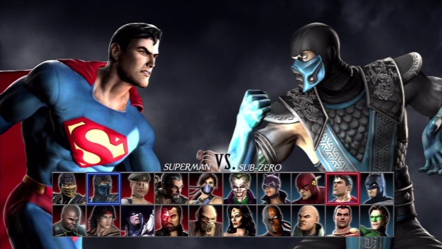 MK vs DC character selection screen