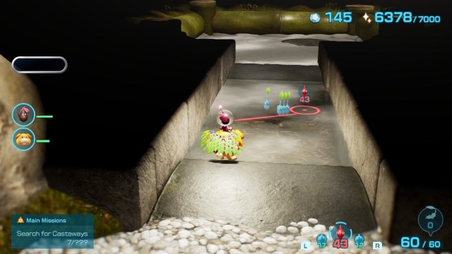 Pikmin crossing frozen water in Pikmin 4.