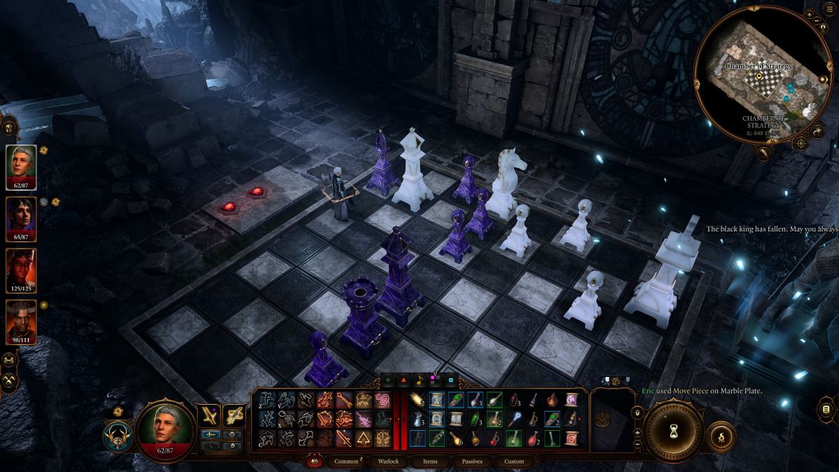 Baldur's Gate 3 chess puzzle solution in the Chamber of Strategy