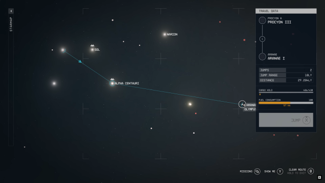 Starfield map size