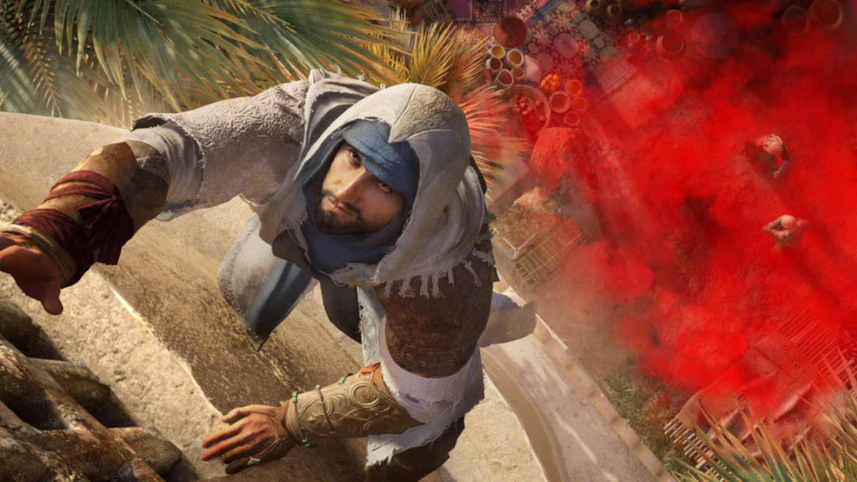 Basim climbing in Assassin's Creed Mirage.