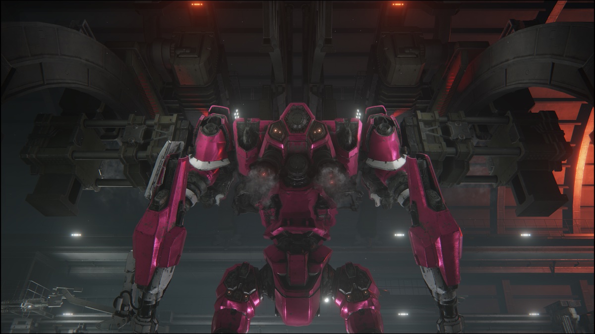 Pink mecha in Armored Core 6.