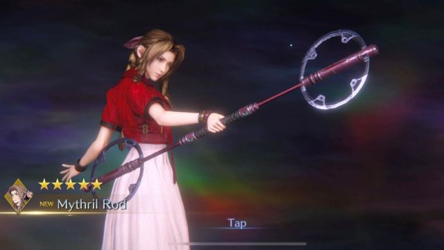 Aerith holding the Mythril Rod