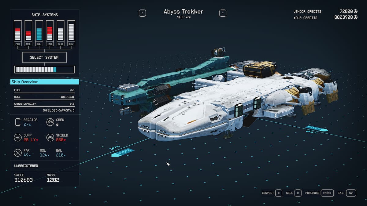 The Abyss Trekker Stats in Starfield