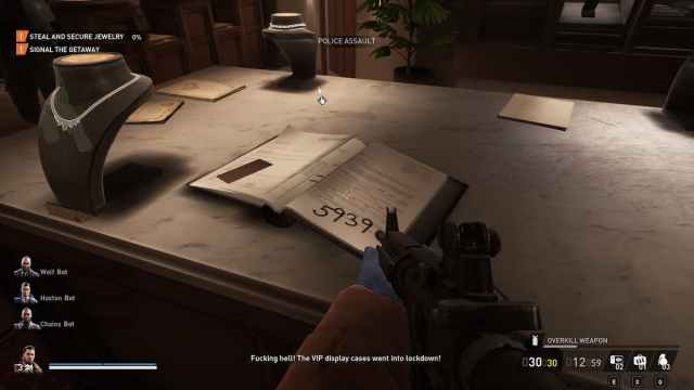 The VIP Room code location in Payday 3 DIrty Ice mission