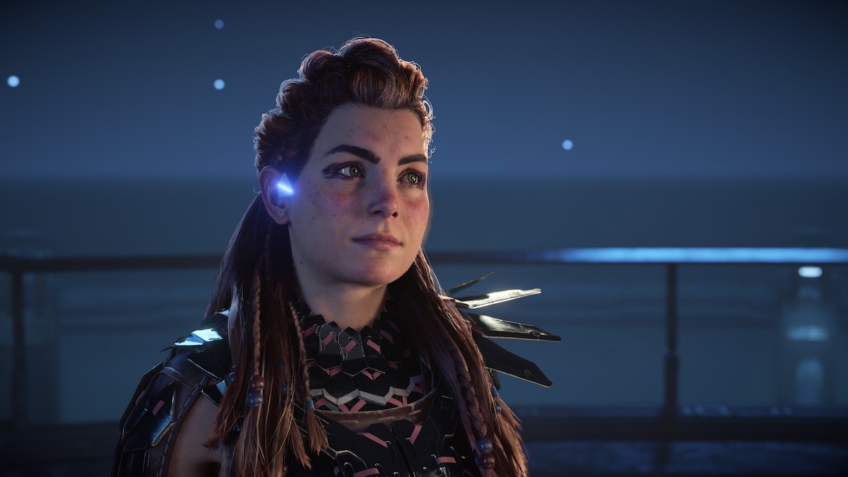 Aloy's face in Horizon Forbidden West.