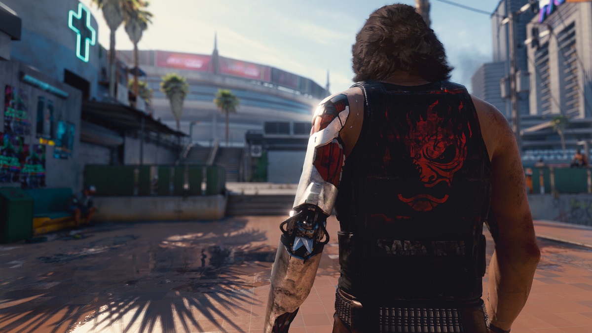 Cyberpunk 2077: Johnny Silverhand walking away from the camera.