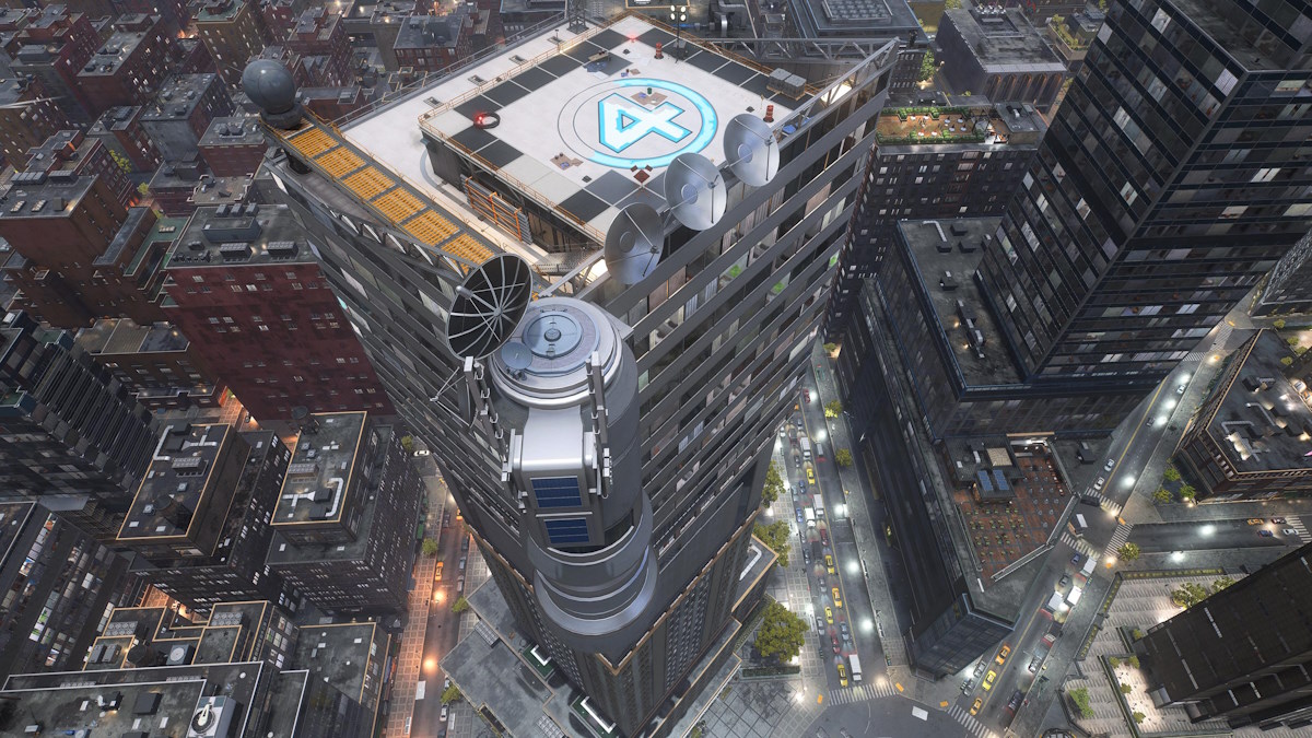 Where to find the Baxter Building in Spider-Man 2 building shot in hell's kitchen from above