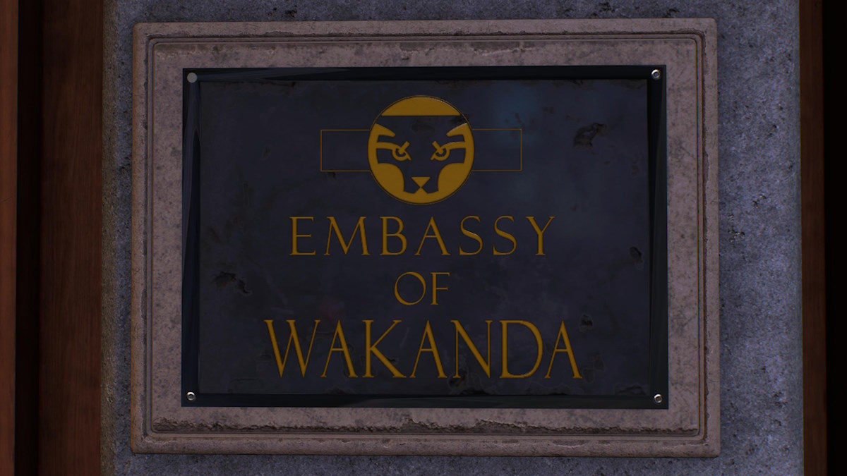 Wakanda Embassy in Spider-Man 2 plaque