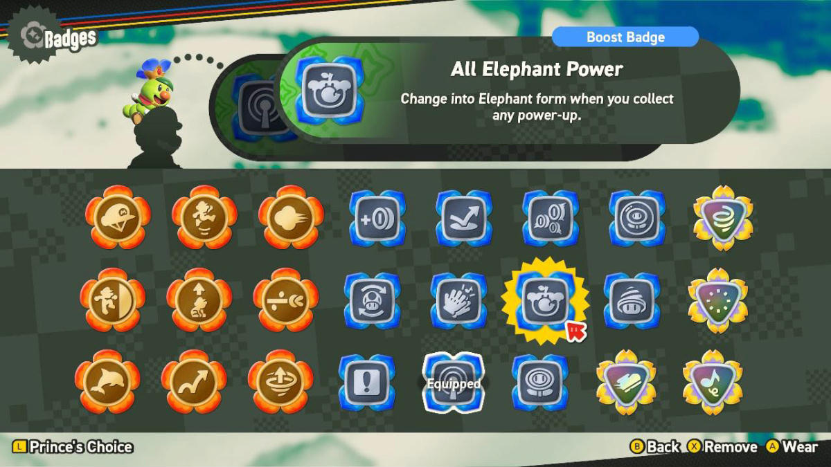 All Elephant Power Badge Description in Super Mario Bros. Wonder