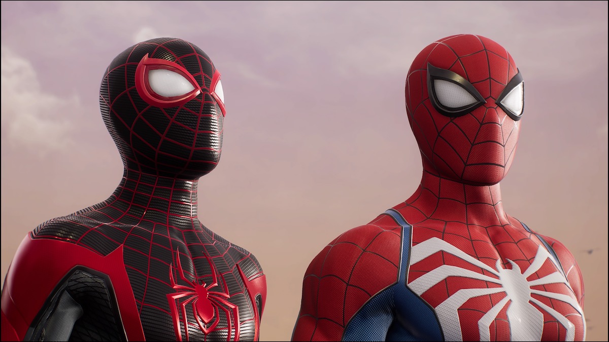 Miles Morales and Peter Parker in Spider-Man 2.