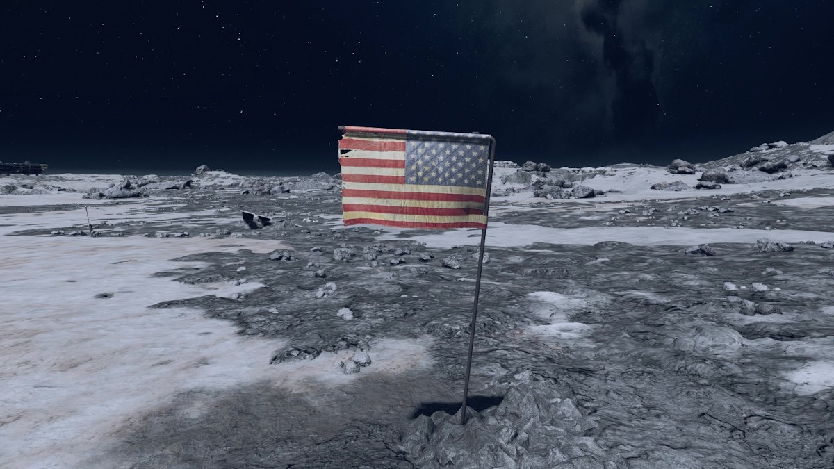 How to find the moon landing location in Starfield featured flag