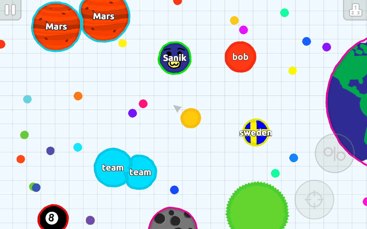 Screenshot of Agar.io gameplay