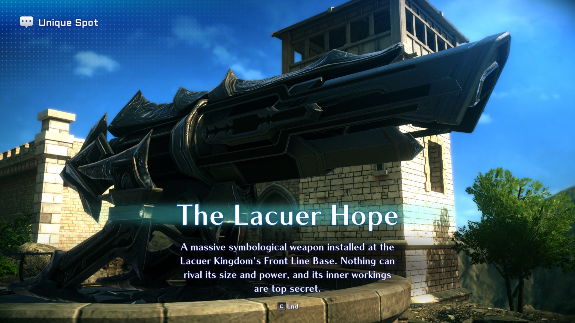 The Unique Spot 17 - Lacuer Hope. It's location at the Lacuer Kingdom's Front Line Base