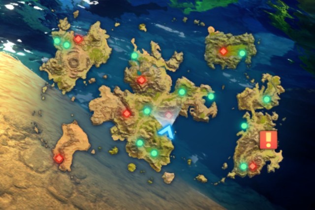 The Expel World Map, directly south from Krosse Cave