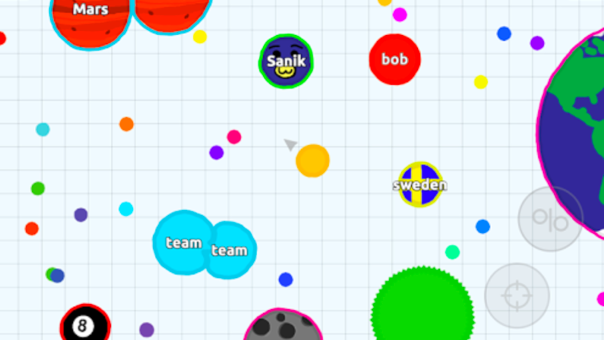 Screenshot of Agar.io gameplay