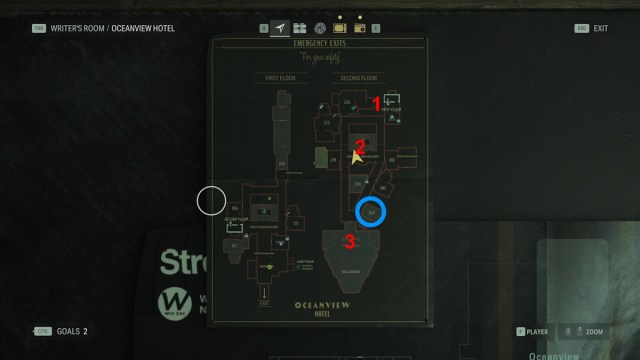 All Words of Power locations in Alan Wake 2 hotel map