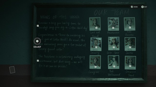 Coffee World safe code puzzle in Alan Wake 2 staff board