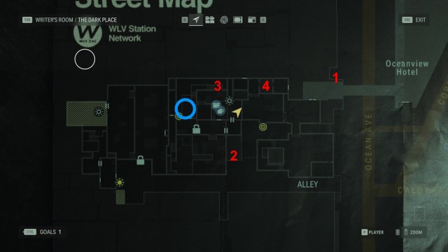 All Words of Power locations in Alan Wake 2 rooftops map