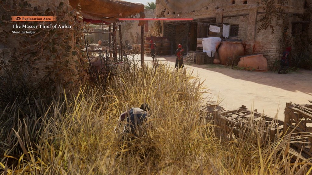 a group of guards protecting the ledger in assassin's creed mirage