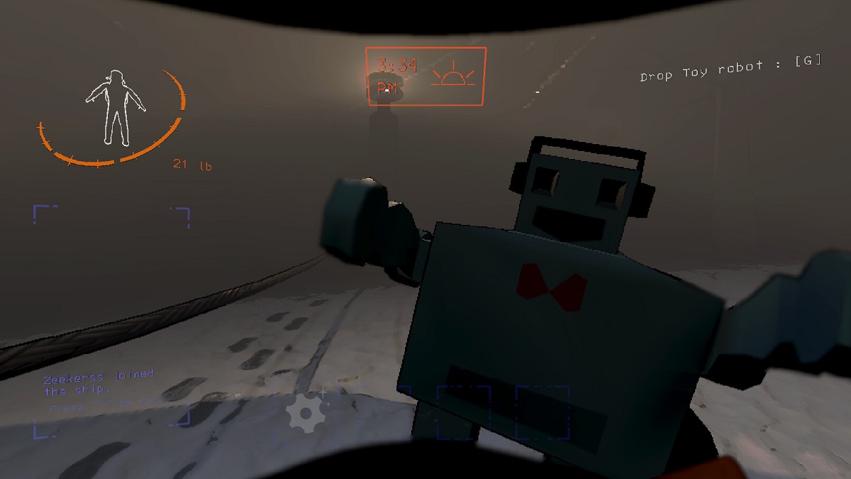 Lethal Company: a player holding a toy robot.