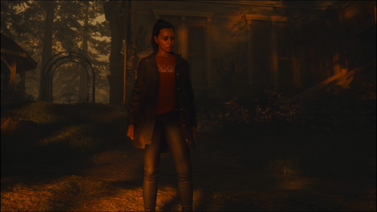 Saga Anderson outside the Wellness Center in Alan Wake 2.