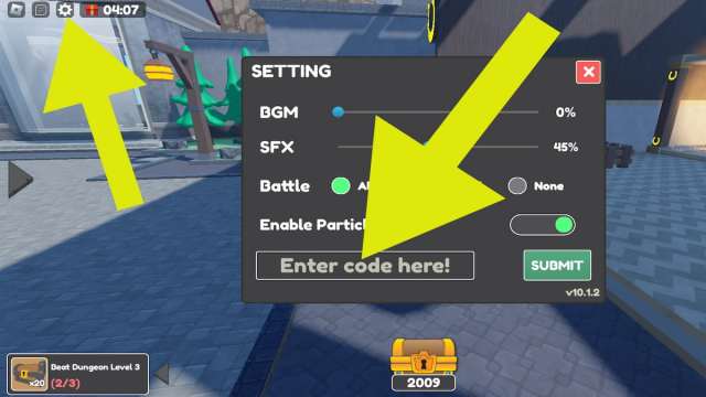 How to redeem codes in Chest Hero Simulator