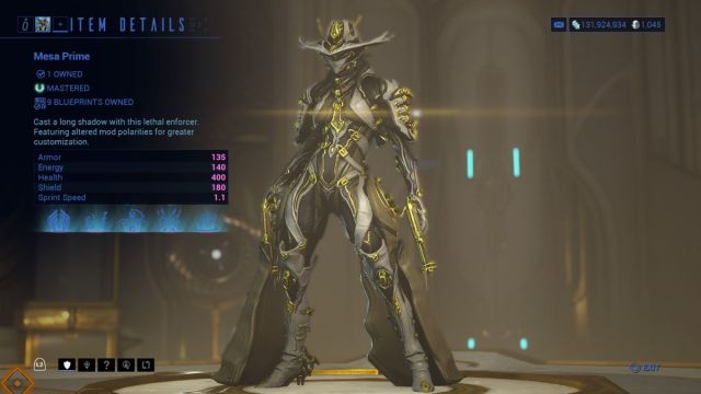 Mesa Prime Warframe