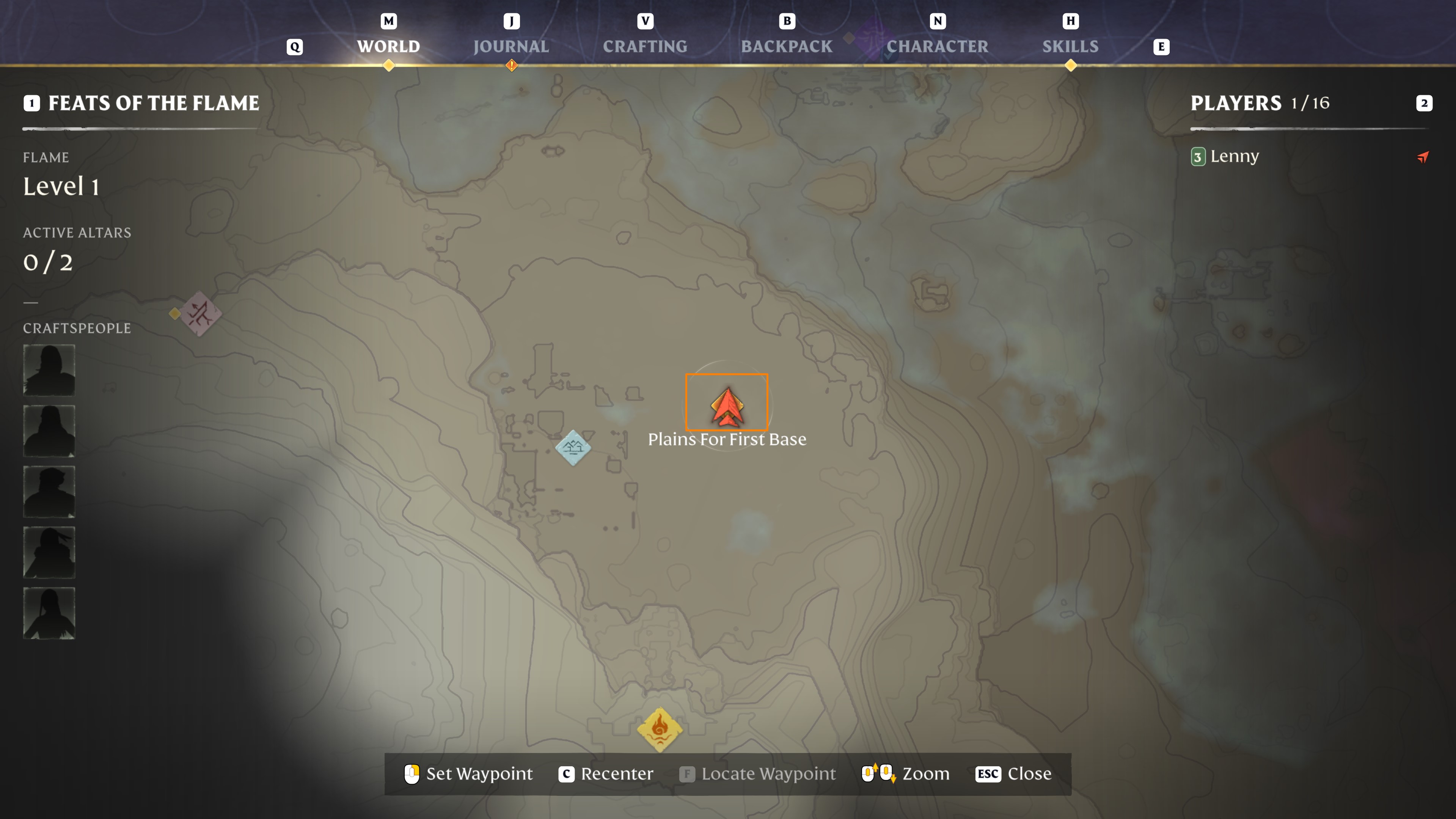 The first Flame Alter location on the map in Enshrouded