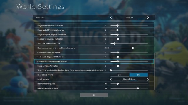 Palworld Tree Resource respawn rate