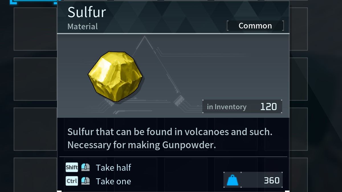 Sulfur in Palworld