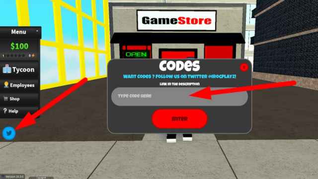 How to redeem codes in Game Store Tycoon