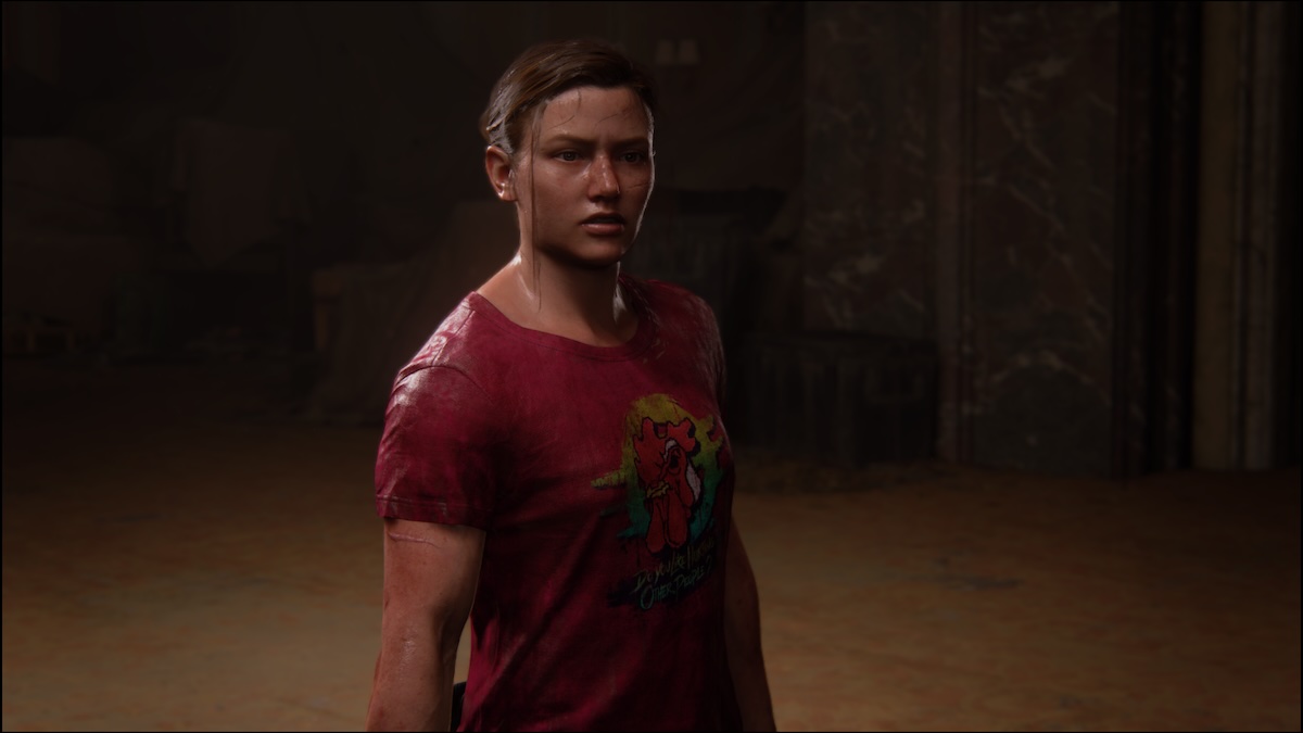 Abby wearing pink shirt in The Last of Us Part 2 Remastered.