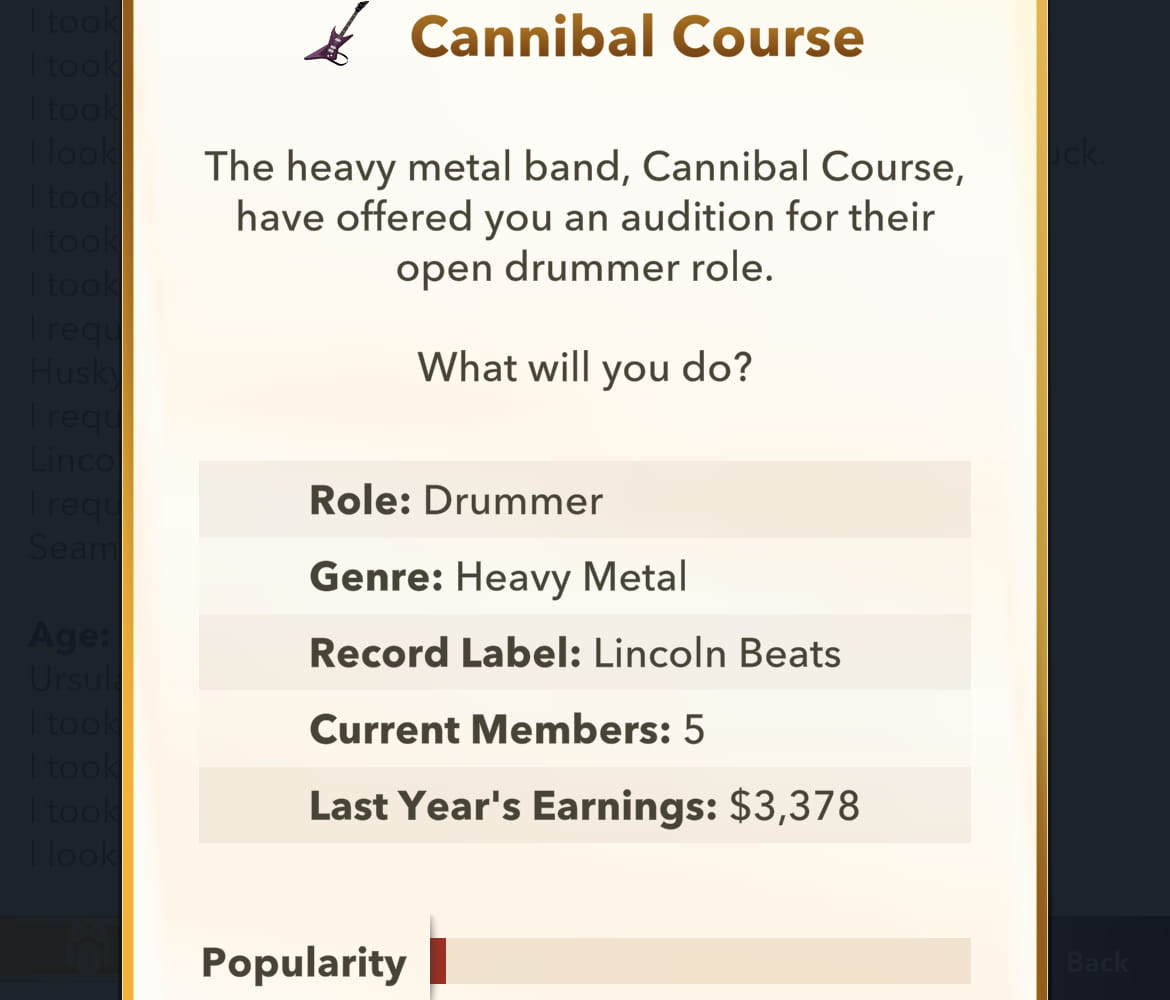 BitLife musician audition