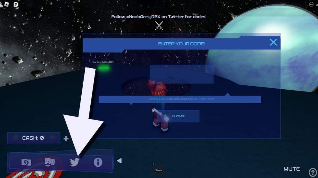 How to redeem codes in Death Star Tycoon.