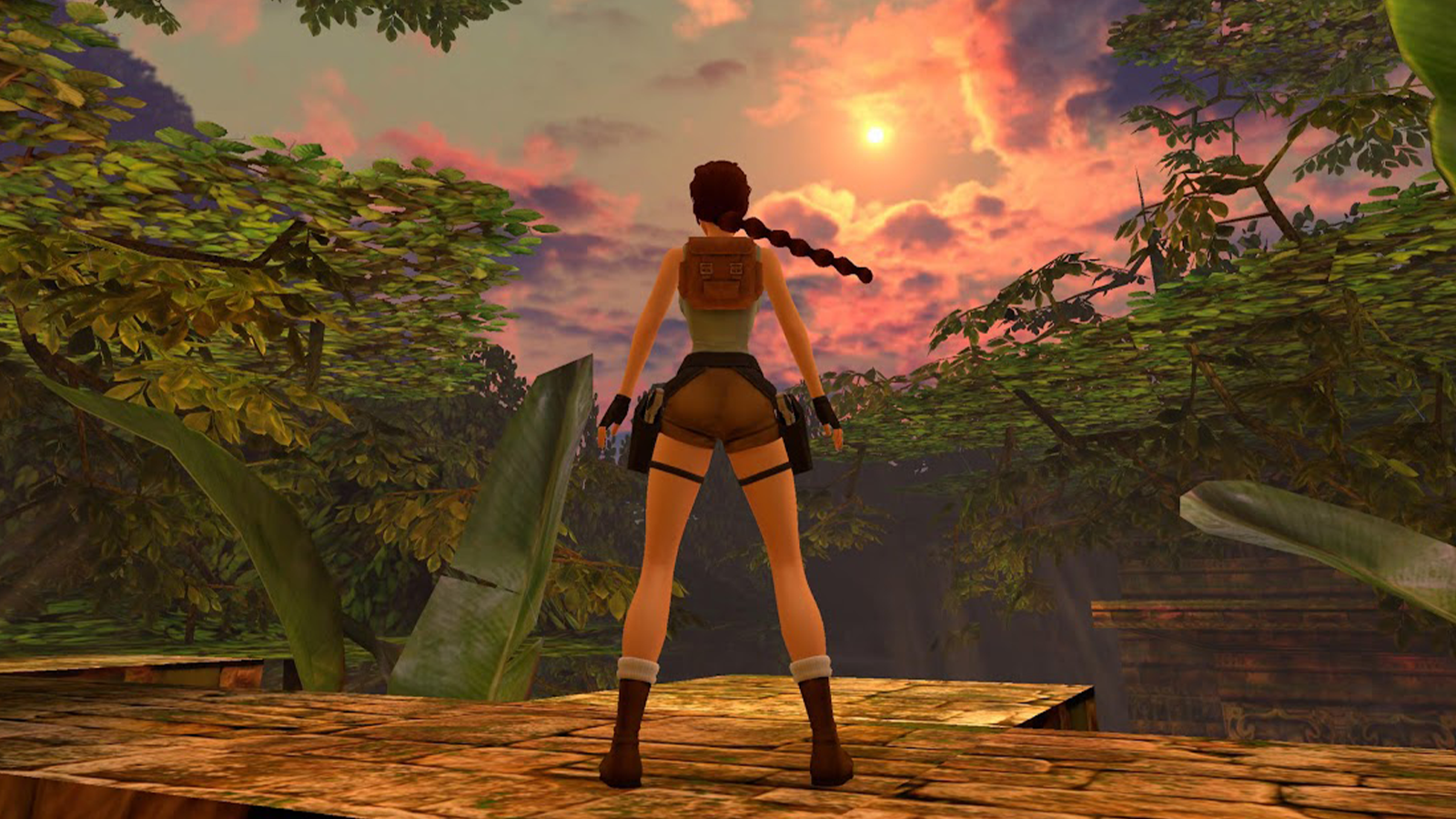 Lara staring at the sun