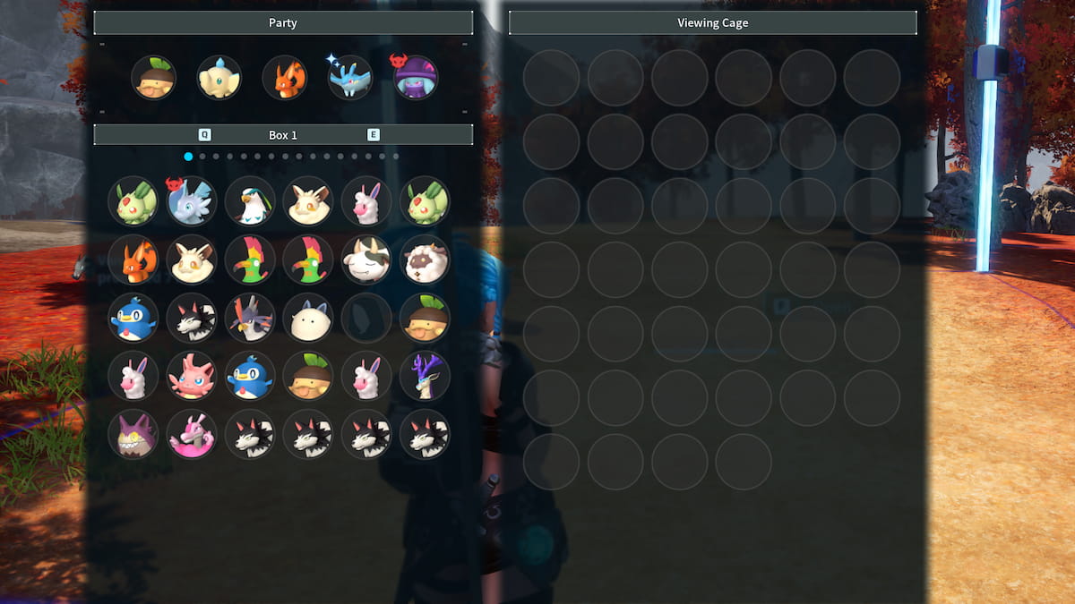 Palworld viewing cage menu